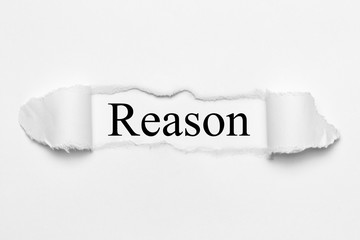Reason on white torn paper