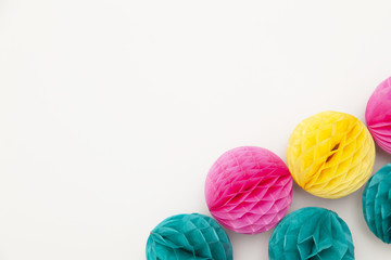 Bright party honeycomb pom pom decorations