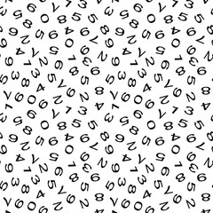 Numbers background. Seamless pattern. Vector.