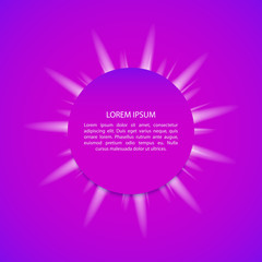 Colorful bright background abstract light with round inscription object