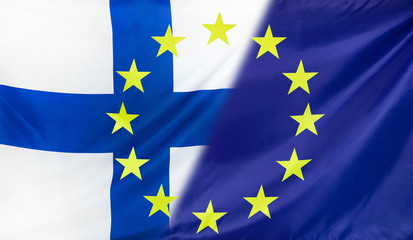 European Flag merged with Finland Flag