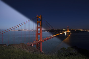Fototapeta na wymiar Sunset Golden Gate Bridge Transition