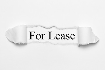 Obraz premium For Lease on white torn paper