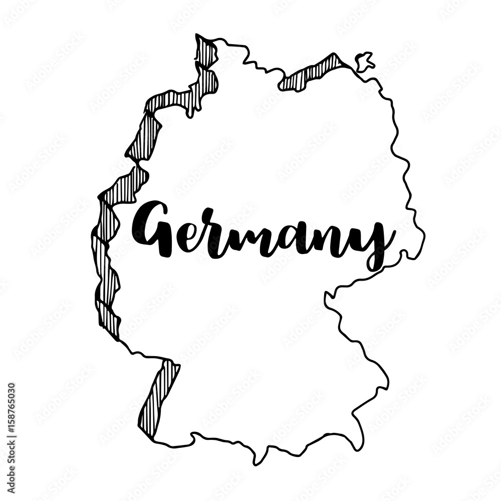 Wall mural Hand drawn  of Germany map, vector  illustration