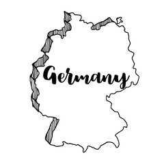 Hand drawn  of Germany map, vector  illustration