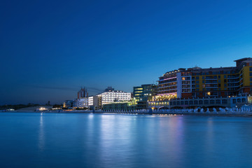 Night view to the beach of Nessebar