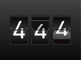 Retro flip score board. Number 4.