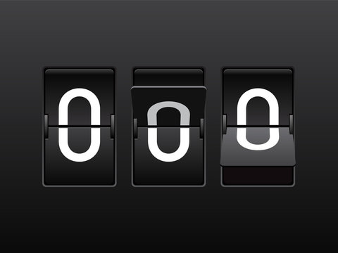 Retro flip score board. Number 0.