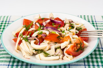 Boiled squid with vegetables