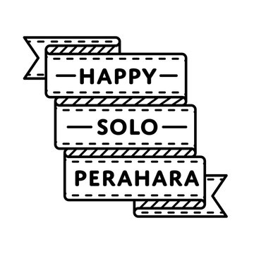 Happy Solo Perahara emblem isolated vector illustration on white background. 29 july asian holiday event label, greeting card decoration graphic element