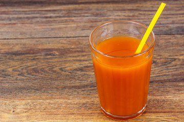 Fresh carrot juice with pulp