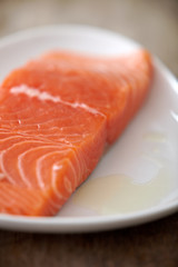 fresh raw salmon fillet