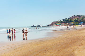 Obraz premium Landscape of the sea, sandy beach and sky.