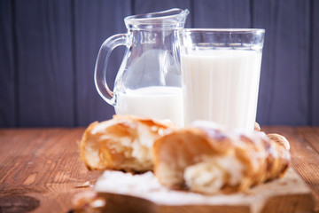 croissant with milk