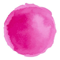 Bright rose watercolor painted vector stain