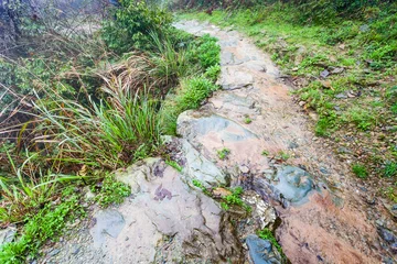 Foto op Canvas wet pathway on terraced hill in Dazhai © vvoe