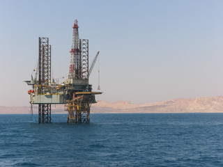 Drilling for Oil Offshore in Gulf of Suez