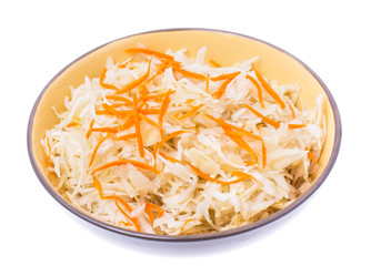 Salad of freshly chopped cabbage with carrots