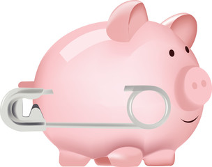 salvadanaio chiuso sigillato da spilla 