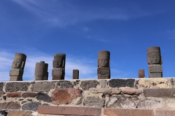 Toltec Warriors in Tula - Mesoamerican archaeological site, Mexico