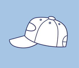 White baseball cap vector icon.