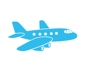 Airplane silhouette icon isolated.