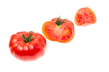 Red tomato isolated on white background