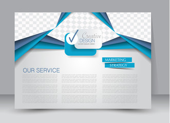 Flyer, brochure, billboard template design landscape orientation for education, presentation, website. Blue color. Editable vector illustration.