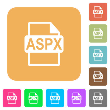 ASPX file format rounded square flat icons