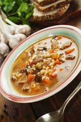 Rassolnik with chicken giblets