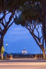 Giardino degli Aranci in Rome at sunset, Italy
