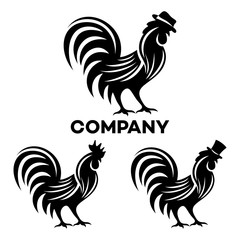 Rooster in a hat logo