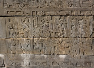 Fototapeta na wymiar Relief Sculpture of a Ceremonial Sacrifice at El Tajin, Mexico