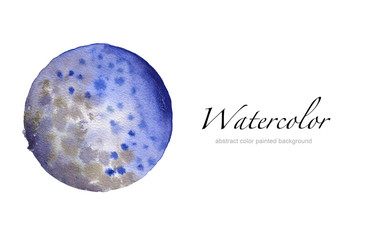Abstract watercolor circle painted background. Texture paper. Isolated.