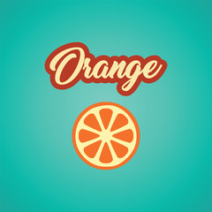 Orange fruit icon with outline