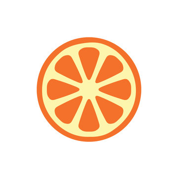 Orange Fruit Icon With Outline