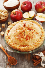 Homemade american apple pie