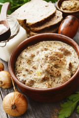 Stewed pork with  mustard sauce