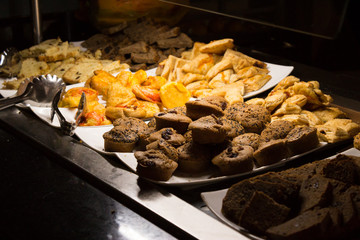 Muffin and pastries in a buffet