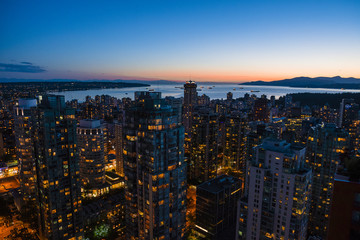 Vancouver city night skyline