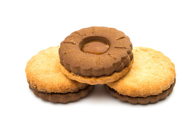Chocolate double cookie isolated
