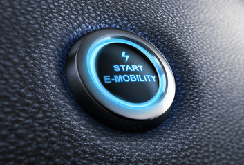 Start-Button E-Mobility - obrazy, fototapety, plakaty