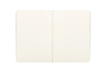 Blank open Notepad isolated on white background.