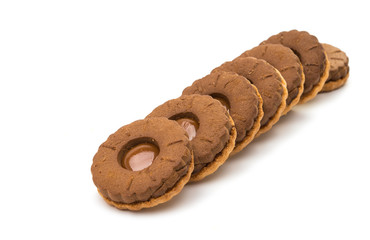 Chocolate double cookie isolated