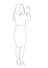Vector, isolated, outlines girl sketch, outline