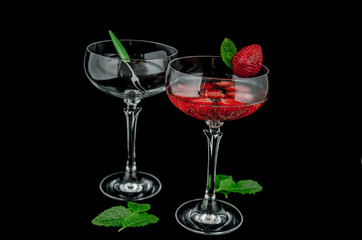 Erdbeeren im Sektglas
