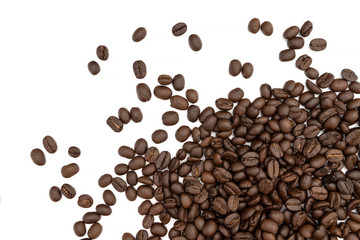 Coffee beans isolated on white background.