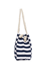 Beach striped handbag isolated on white