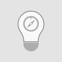 Isolated light bulb with a compass
