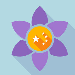 Long shadow loto with  the five stars china flag symbol